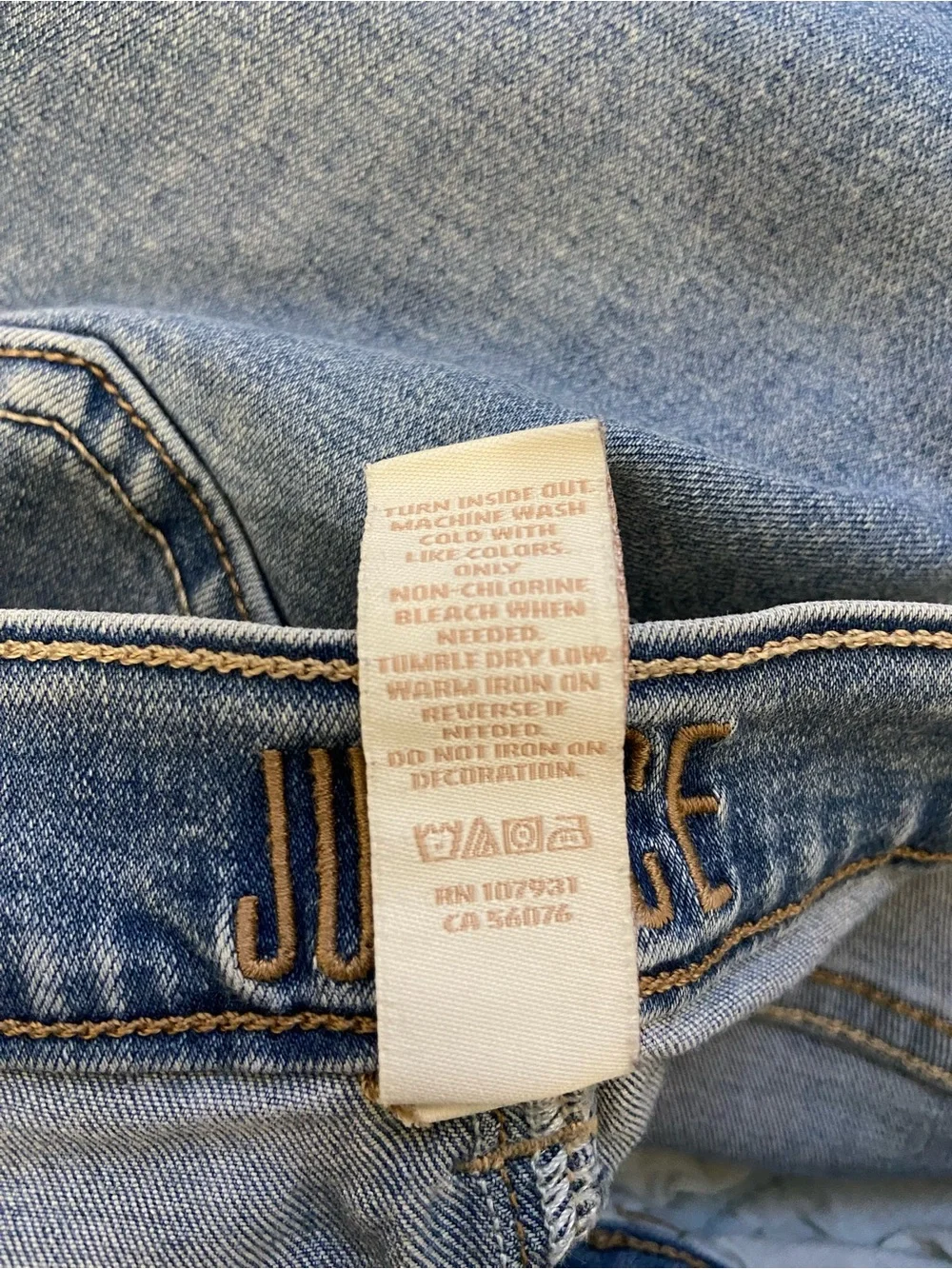 Justice Light Blue Jegging Jeans with Subtle Distressing Mid Rise